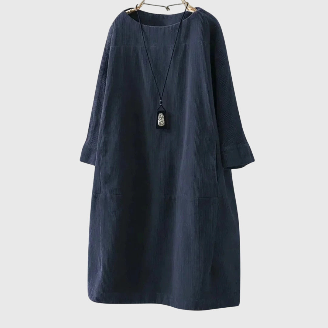 Relaxed Corduroy Midi Dress