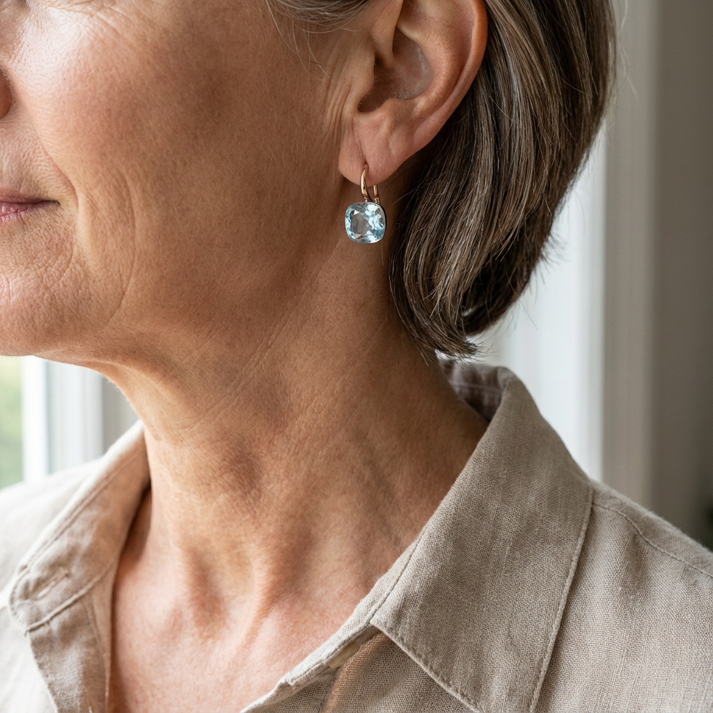 Olympe™ | Vintage Elegant Blue Inlaid Zirconia Earrings