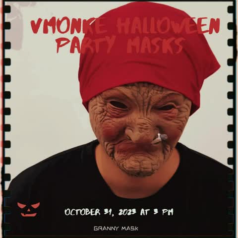 Women's Halloween Red Hood Grandma Mask