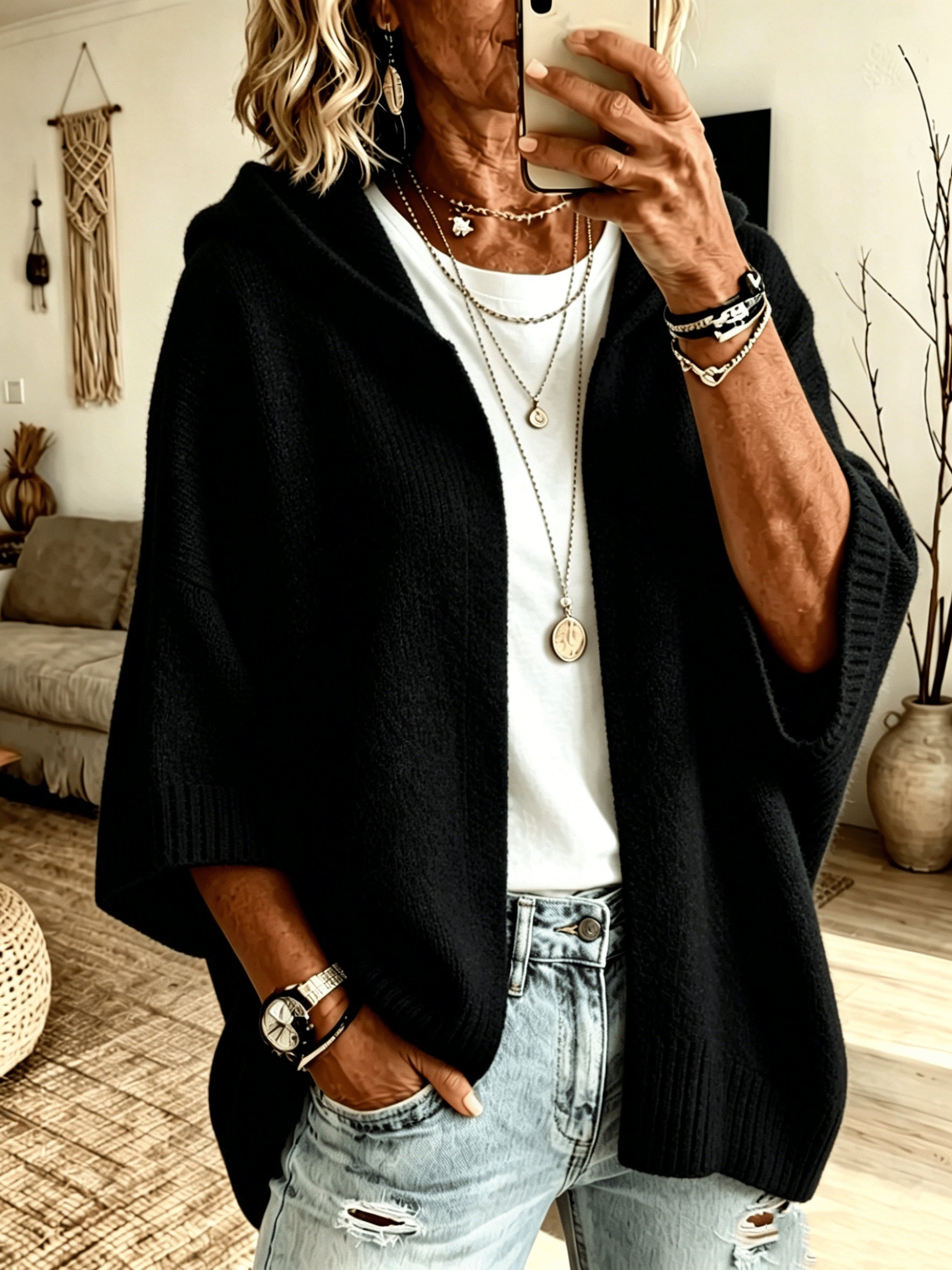 Edalynn™ | Hooded Open-Front Cardigan