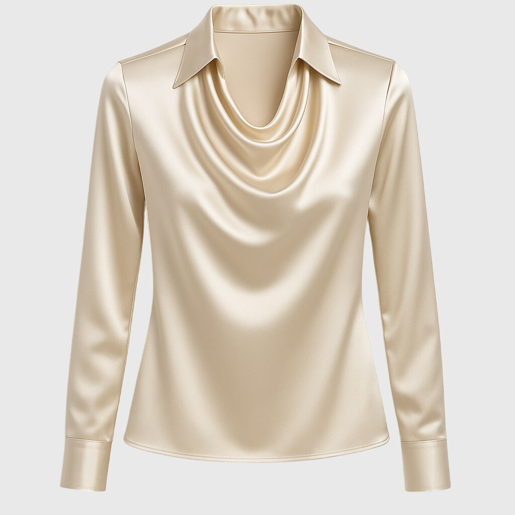 Brooklyn | Women's Cowl-Neckline Blouse with Flowing Draped Fit