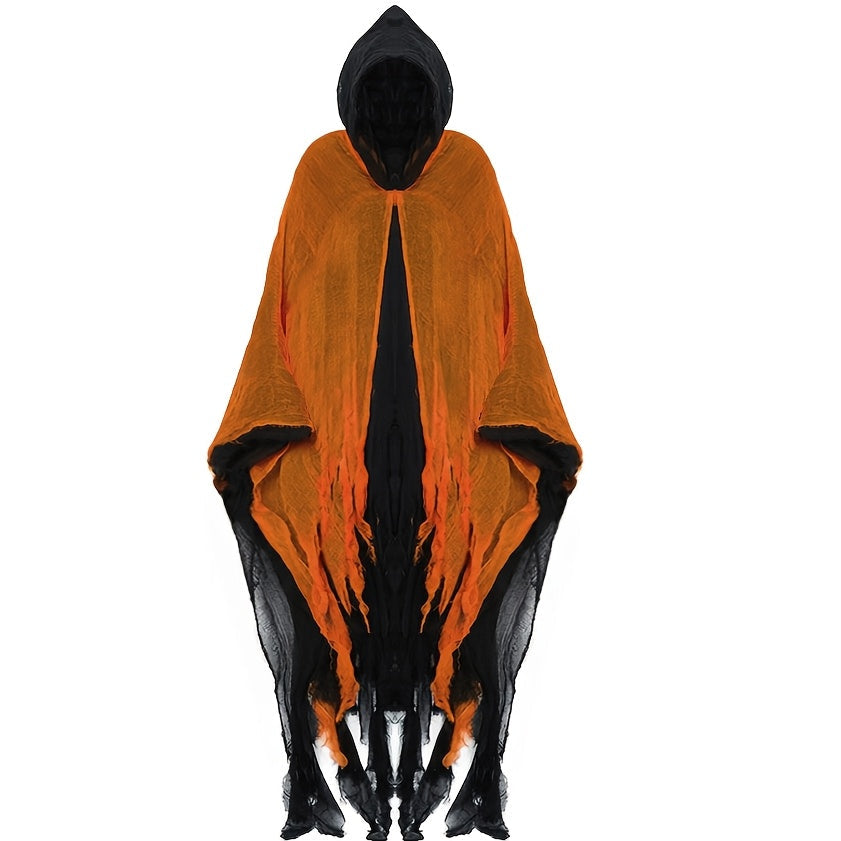 Women's Halloween Skeleton Hooded Cape & Mask