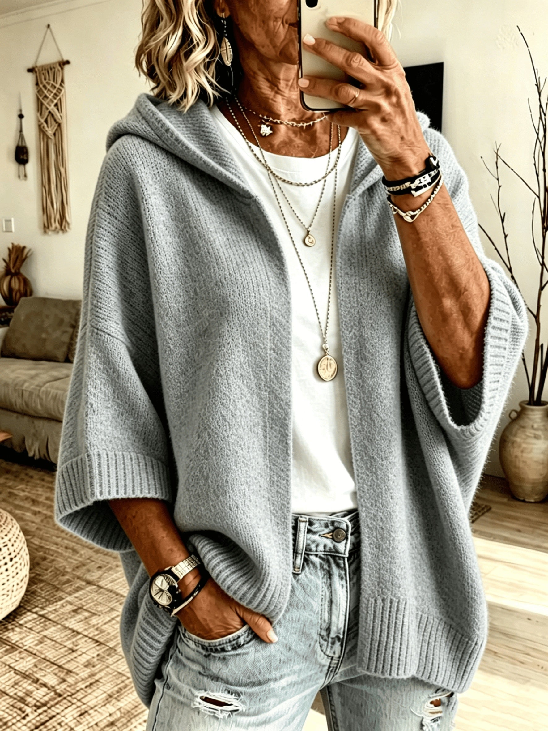 Edalynn™ | Hooded Open-Front Cardigan