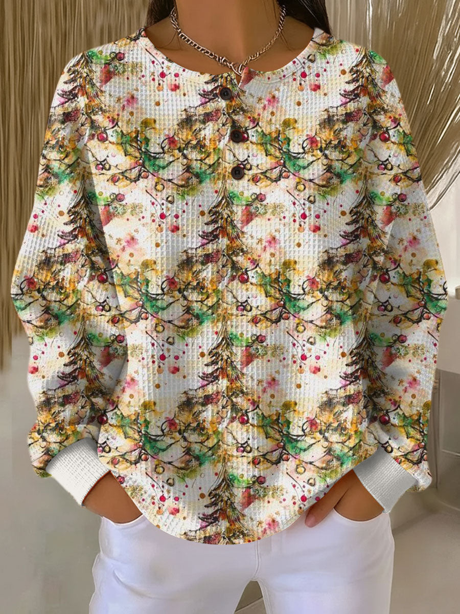 Everlyn™ | Cozy Sweater with Christmas Tree Pattern
