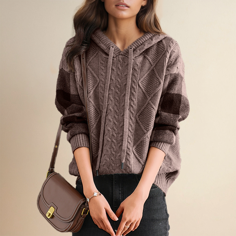 Camille™ | Cable Knit Hoodie Sweater
