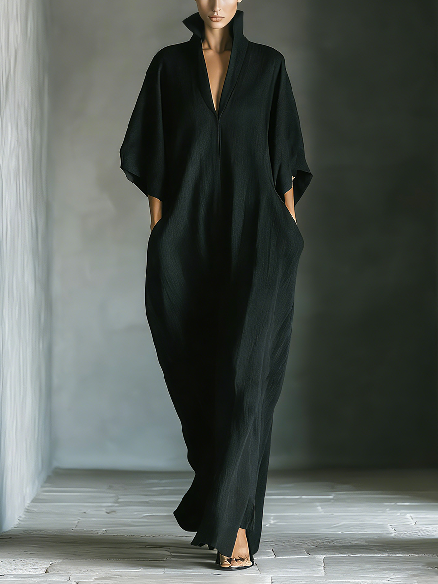 Cyrène™ | Maxi dress with kimono sleeves and V-neck
