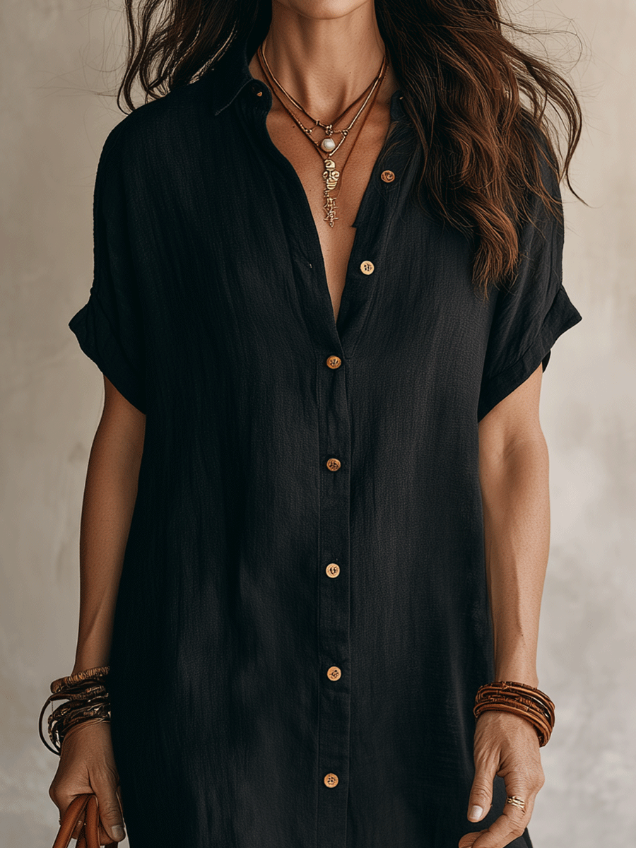 Priscilla™ | Button-Down Midi Shirt Dress