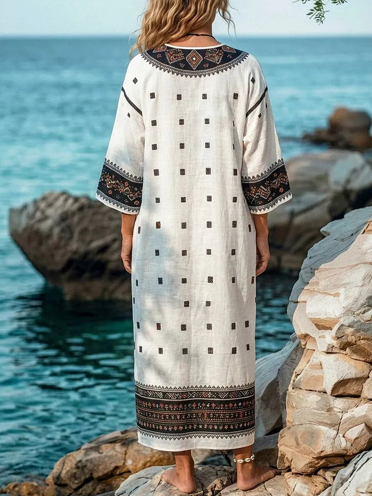 Beatrix™ | Retro Ethnic-Print Dress