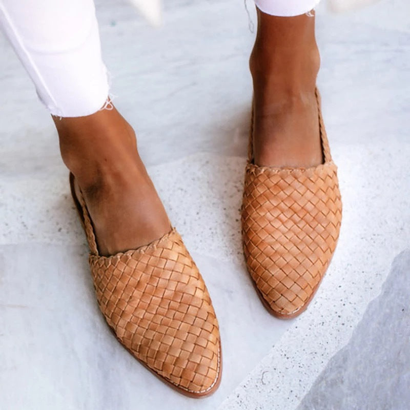 Priscella™ | Woven Pointed-Toe Flat Mule
