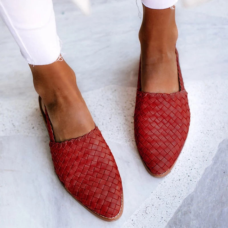 Priscella™ | Woven Pointed-Toe Flat Mule