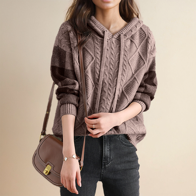 Camille™ | Cable Knit Hoodie Sweater