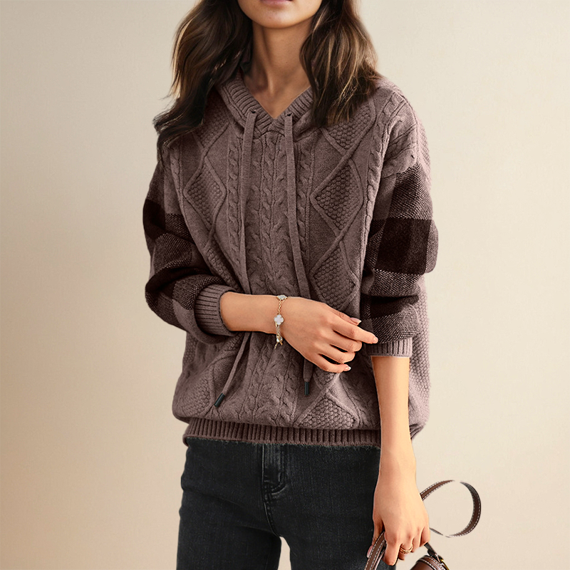 Camille™ | Cable Knit Hoodie Sweater