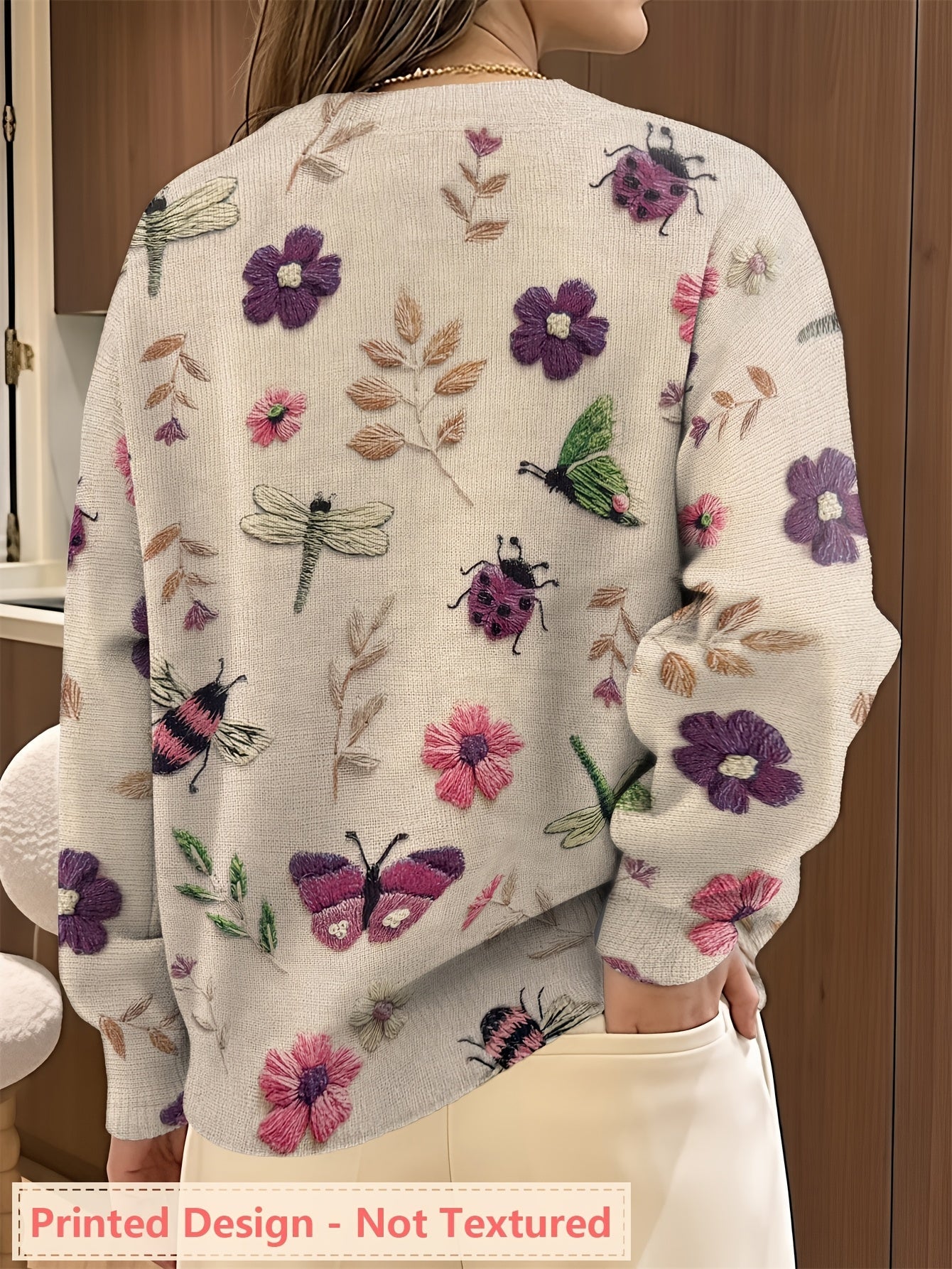 Esmé™ | Botanical Print Crewneck Sweater
