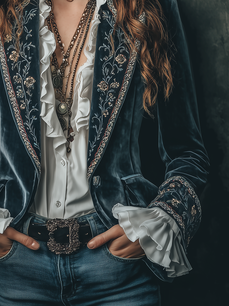 Adriana™ | Vintage Floral Embroidered Blazer