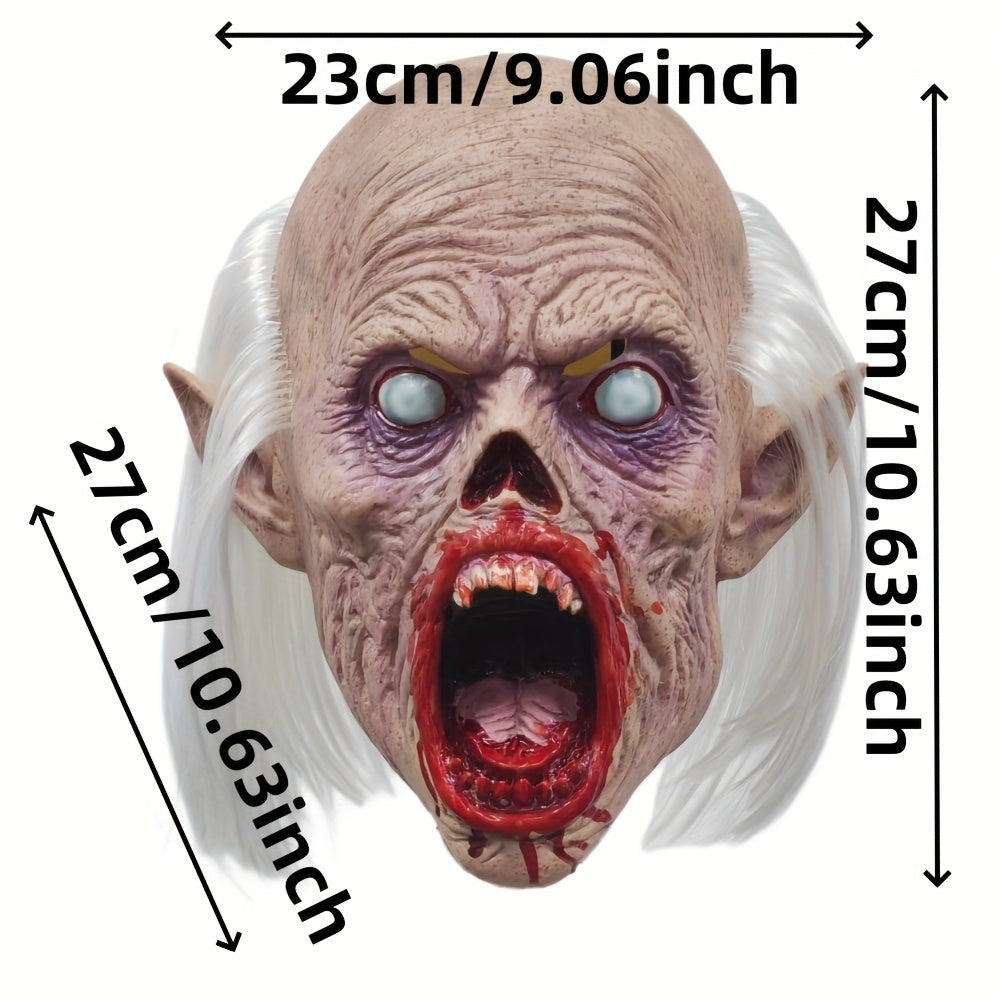 Women's Halloween White-Haired Vampire Mask