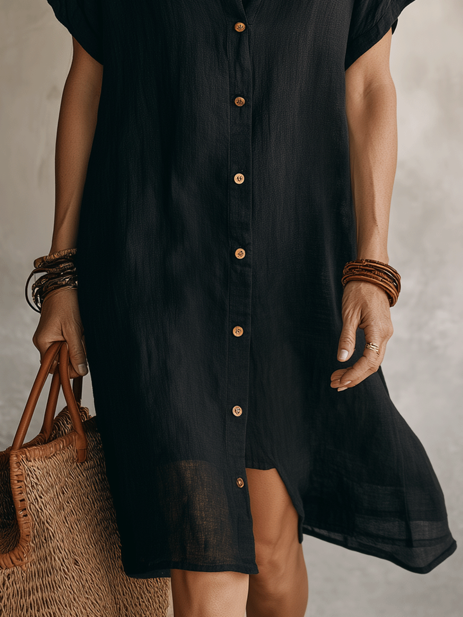 Priscilla™ | Button-Down Midi Shirt Dress