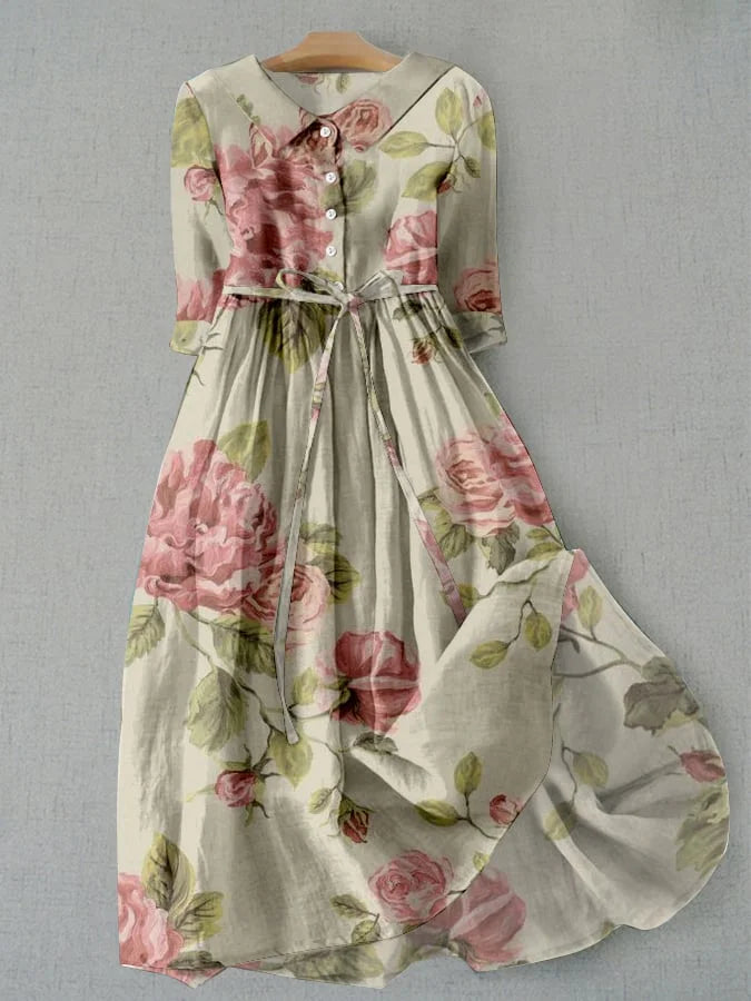 Azalea™ | Vintage Tie-Waist Floral Print Dress