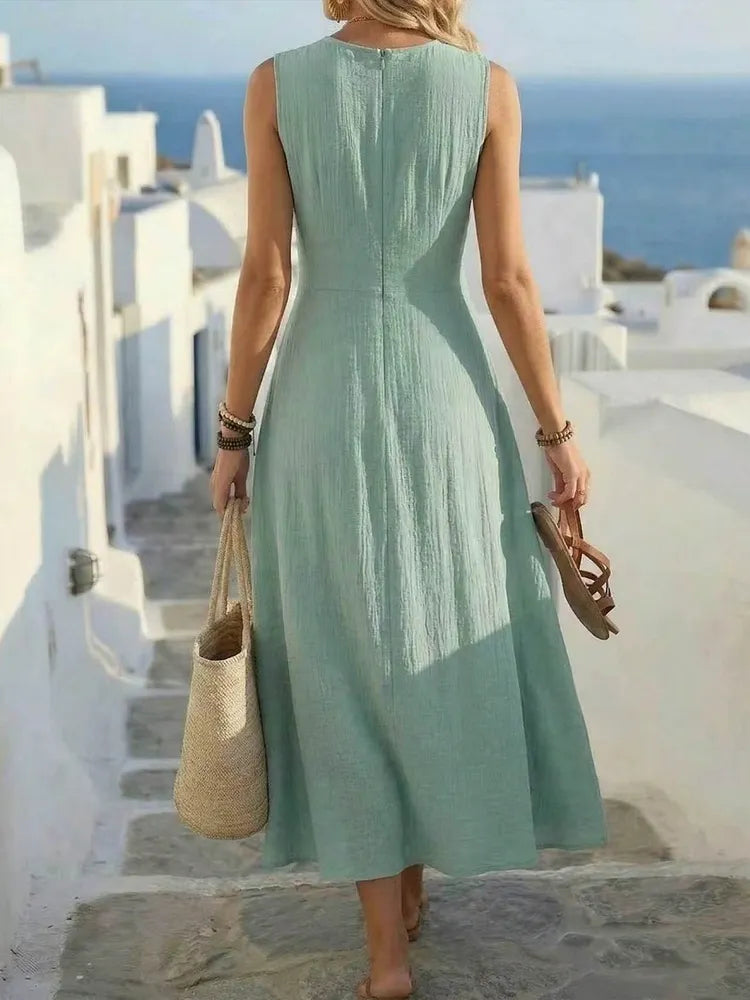 Romilly™ | Sleeveless Boho A-Line Dress