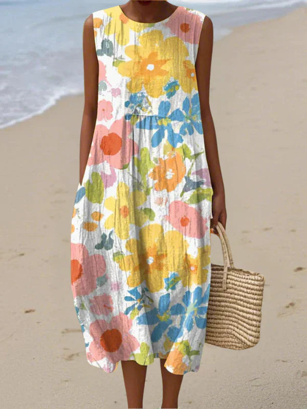 Juliette™ | Pastel Floral Midi Dress