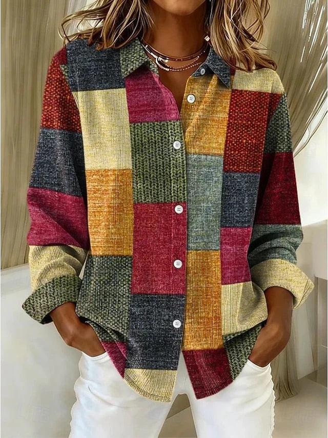 Merritt™ | Vintage Patchwork Button Front Blouse