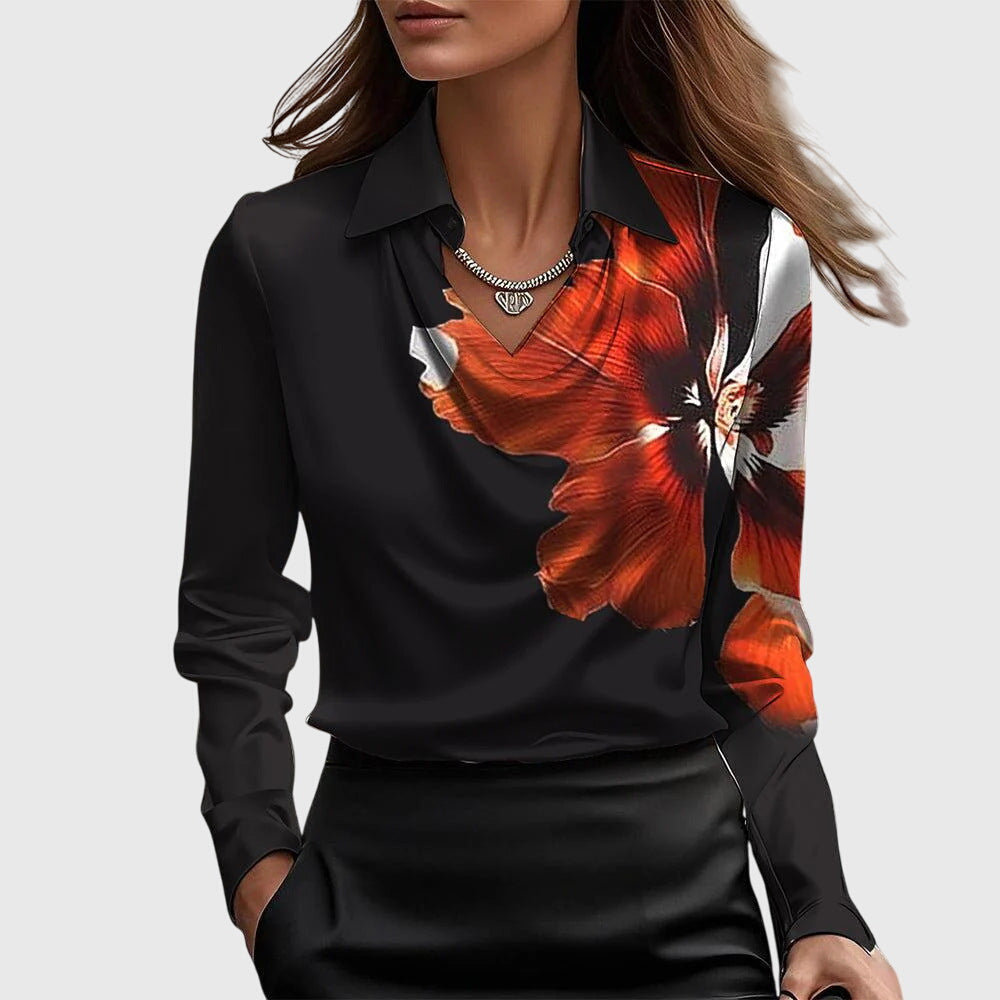Brooklyn | Women's Cowl-Neckline Blouse with Flowing Draped Fit