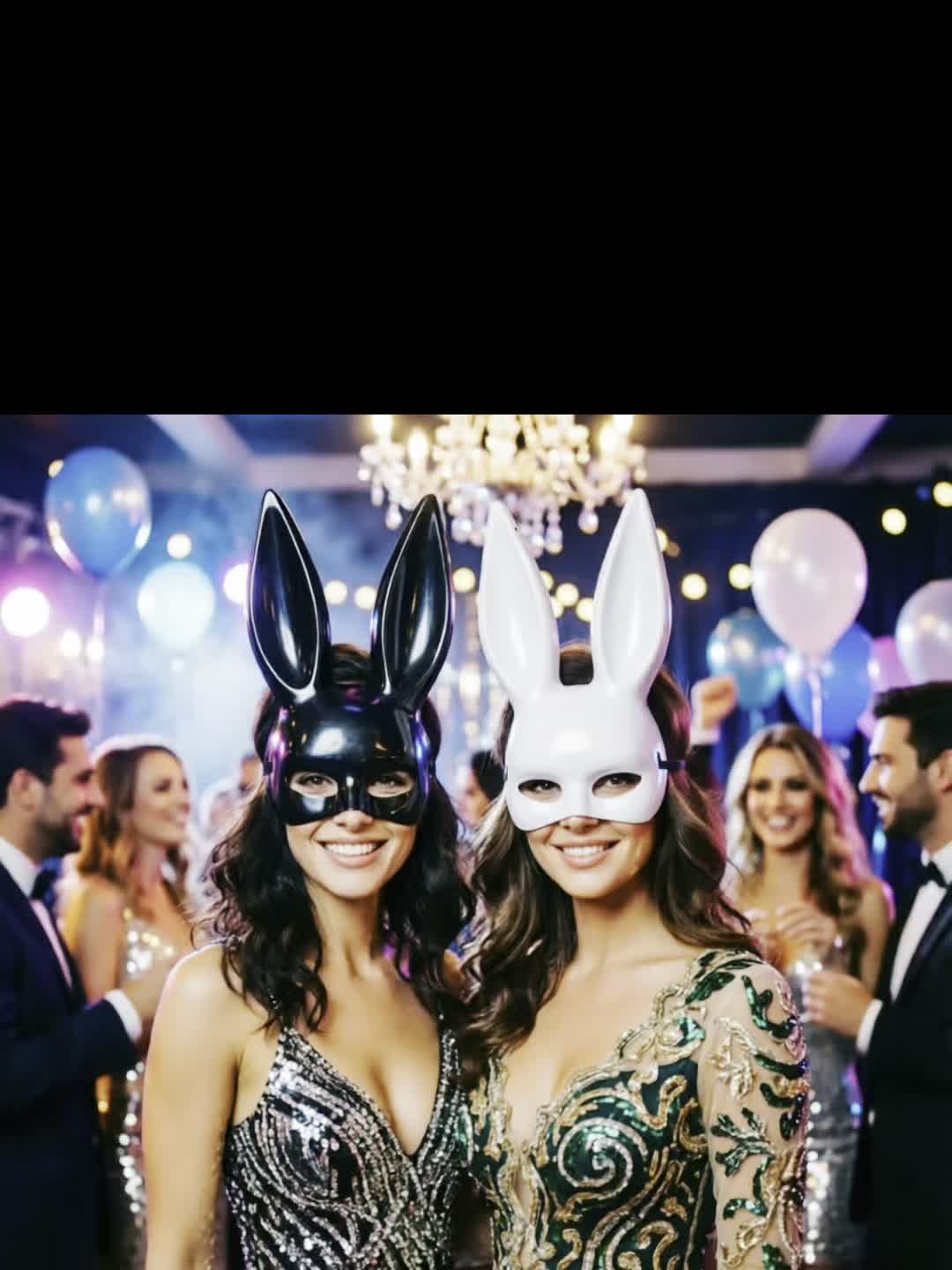 Women's Halloween Masquerade Bunny Mask
