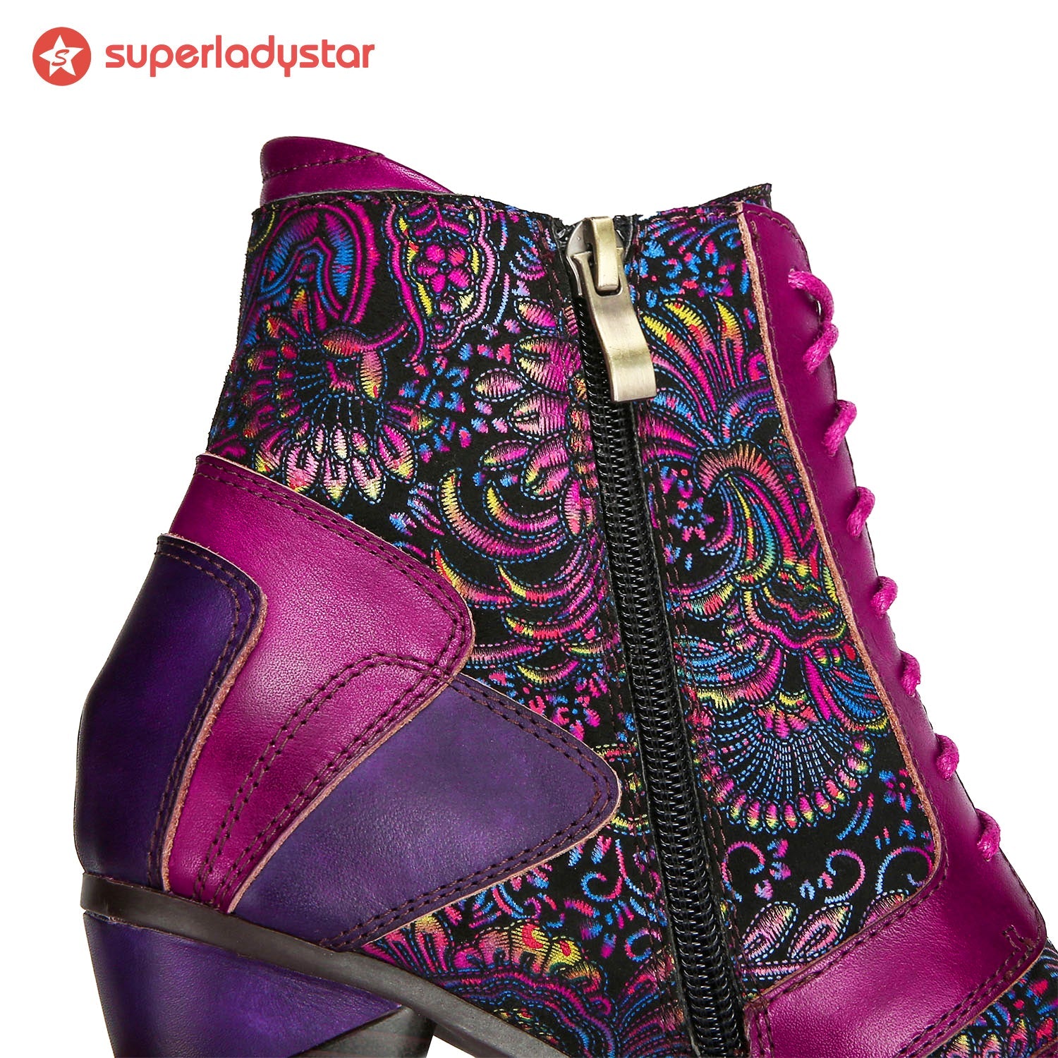 Evanthelle™ | Handcrafted Patchwork Ankle Boots