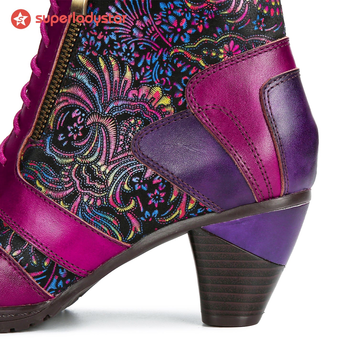 Evanthelle™ | Handcrafted Patchwork Ankle Boots