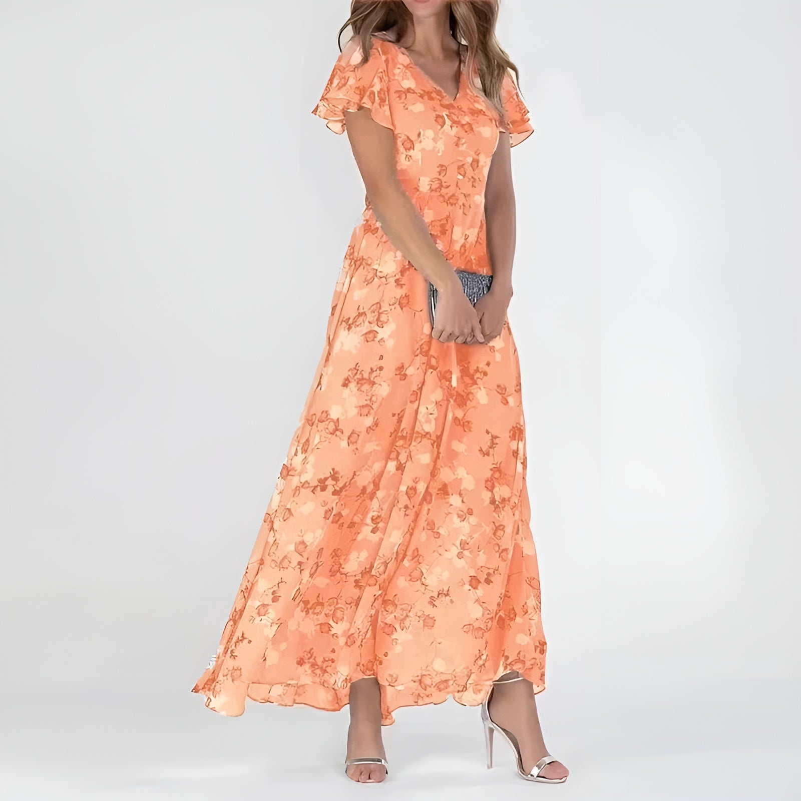 Celina™ | Floral Chiffon Maxi Dress