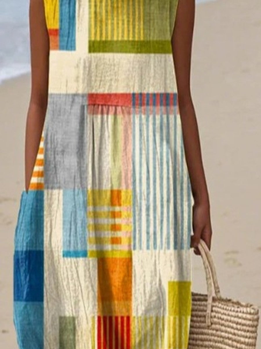 Margot™ | Color Grid Midi Dress