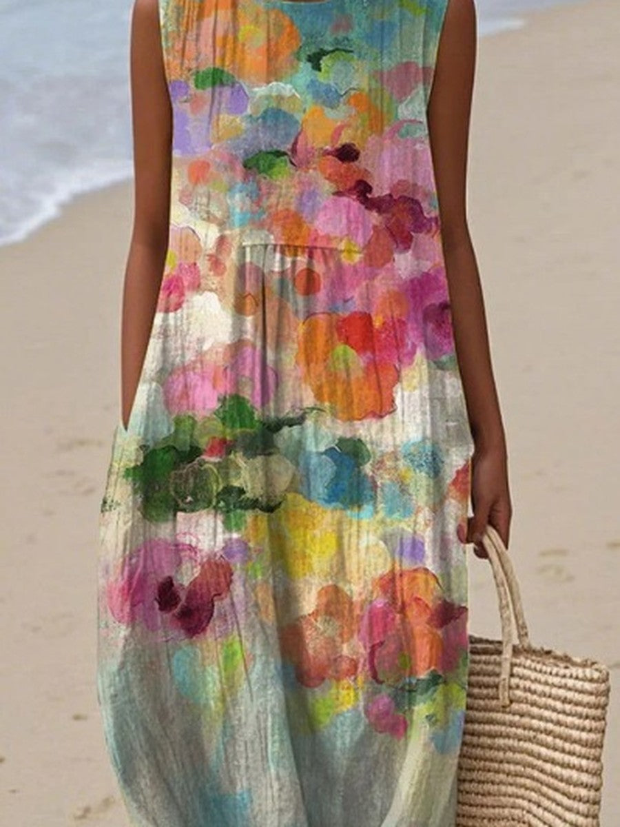 Callie™ | Watercolor Bloom Midi Dress