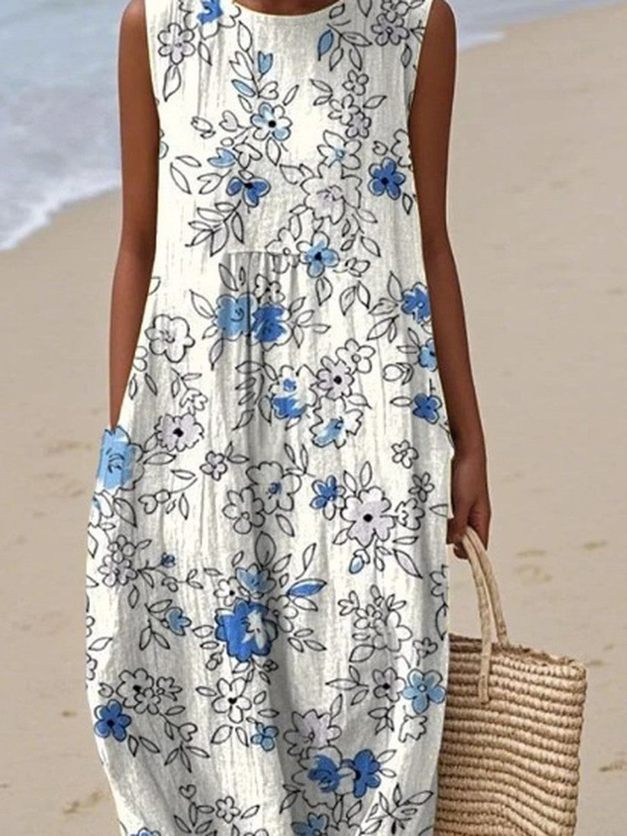 Daisy™ | Porcelain Floral Midi Dress