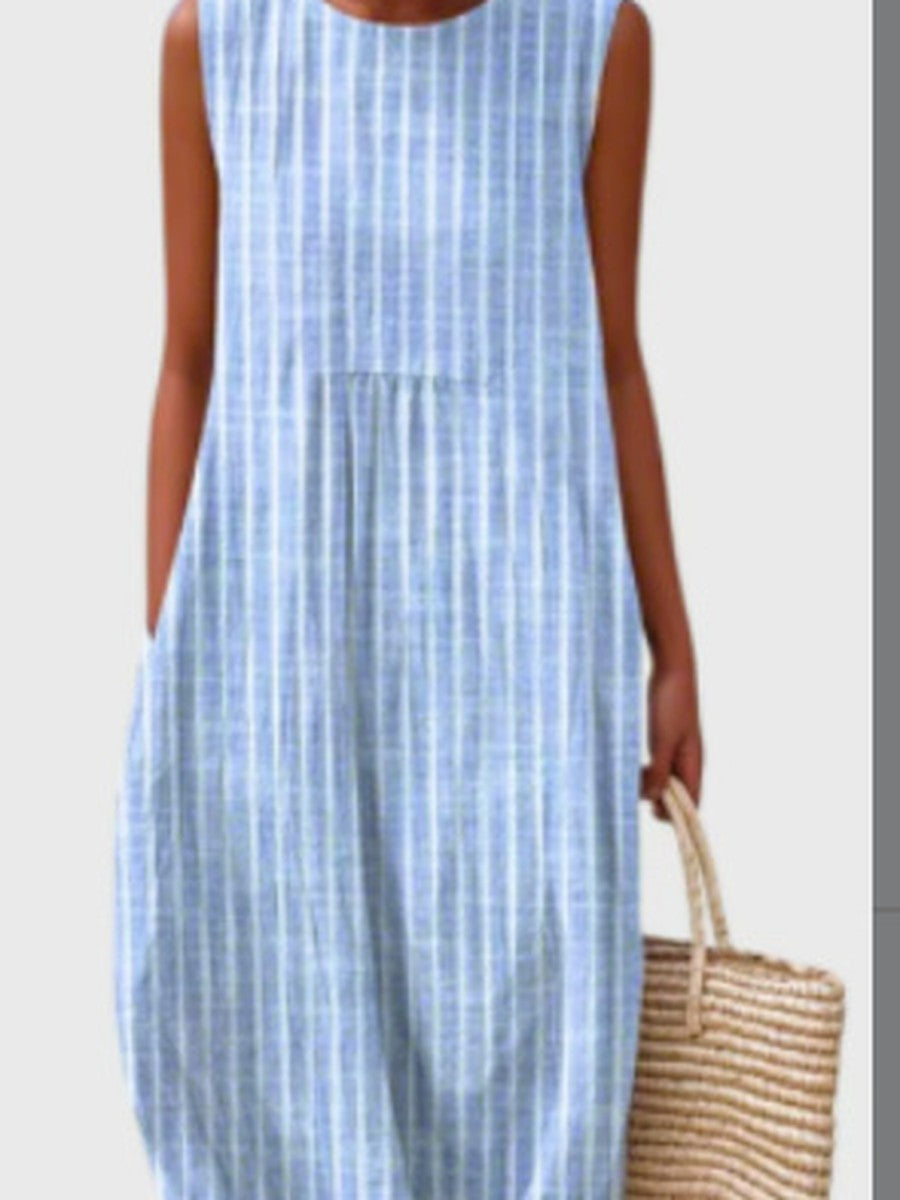 Brooke™ | Coastal Stripe Midi Dress
