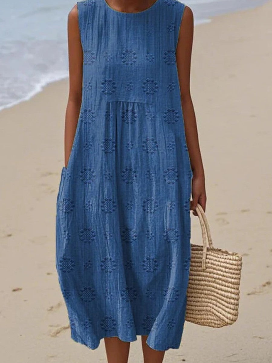 Adele™ | Azure Daisy Midi Dress