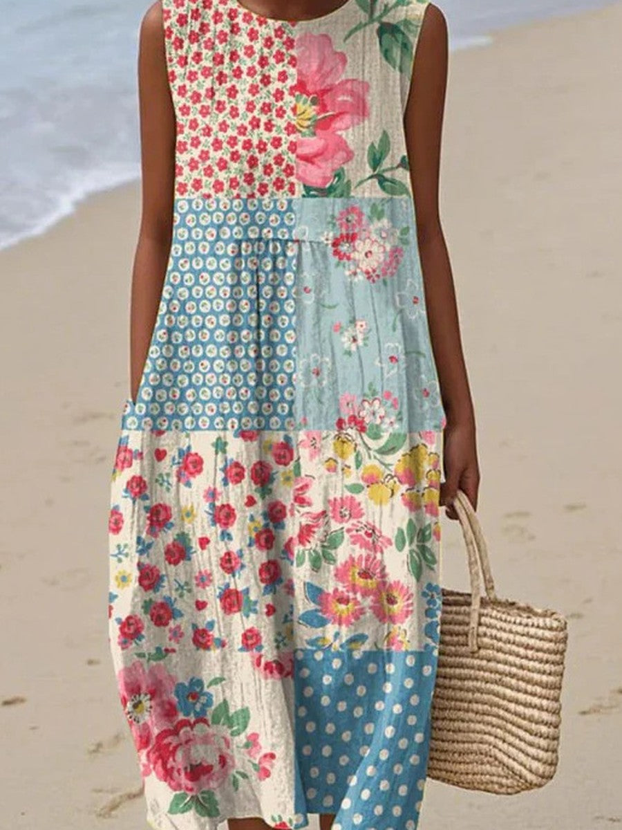 Lottie™ | Cottage Patchwork Midi Dress