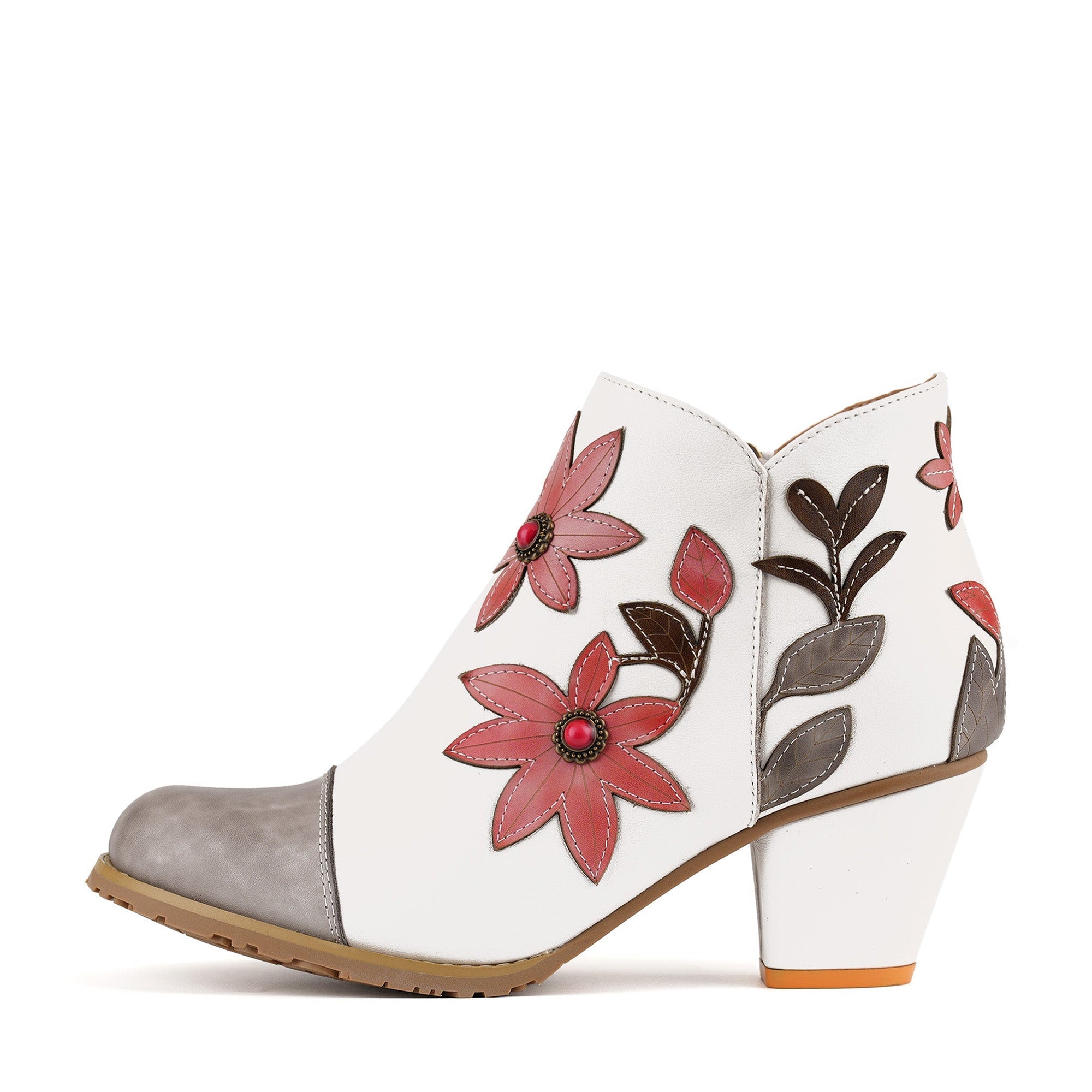 Everlyn™ | Floral Appliqué Ankle Boots