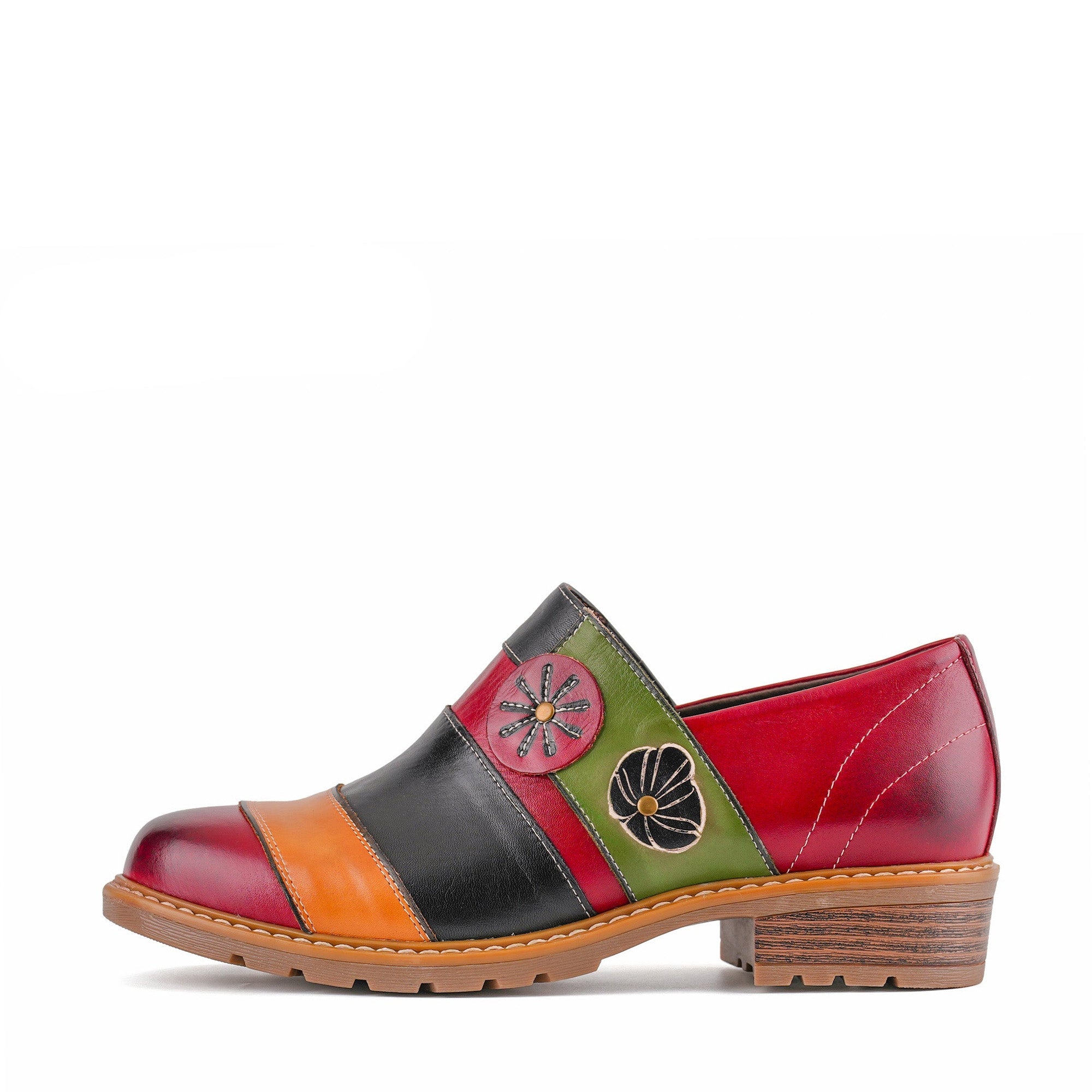 Vexlyn™ | Floral Color-Block Loafers