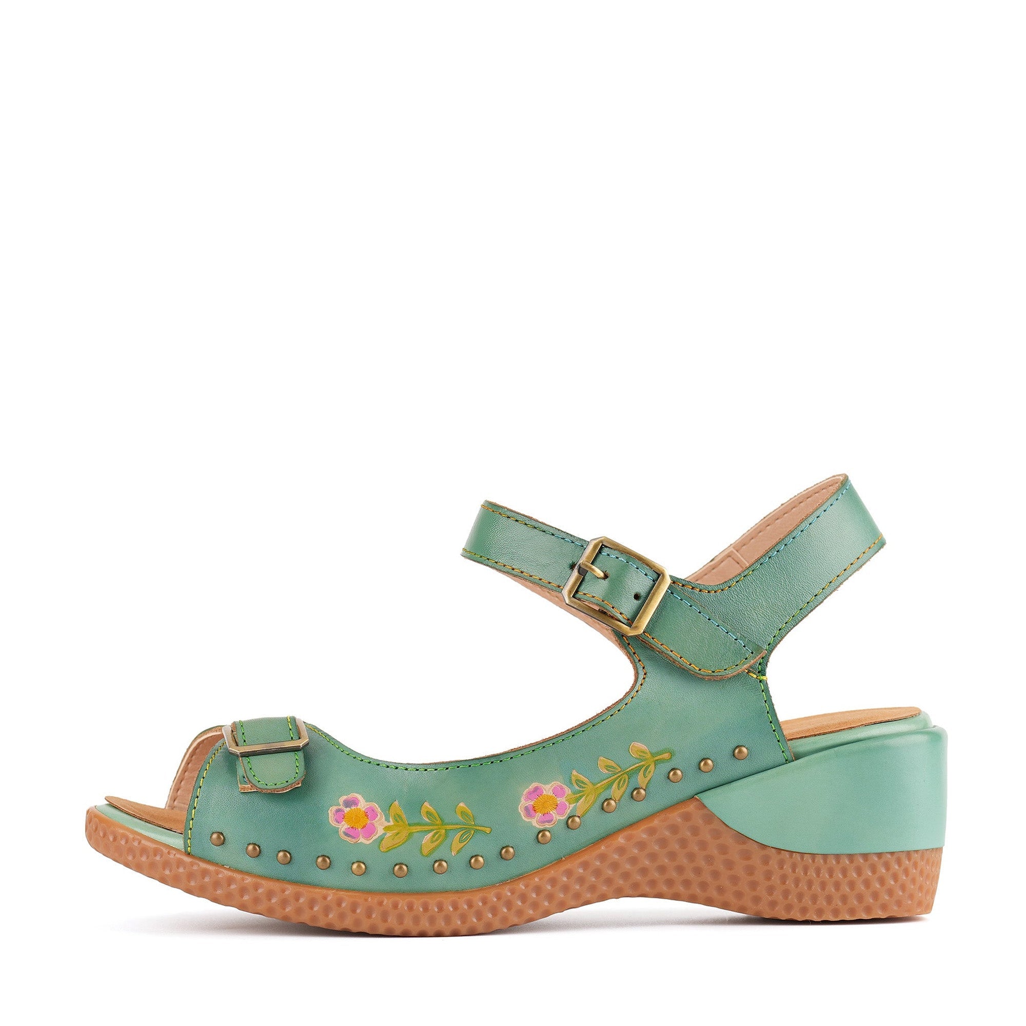 Aveline™ | Floral Embroidered Wedge Sandal