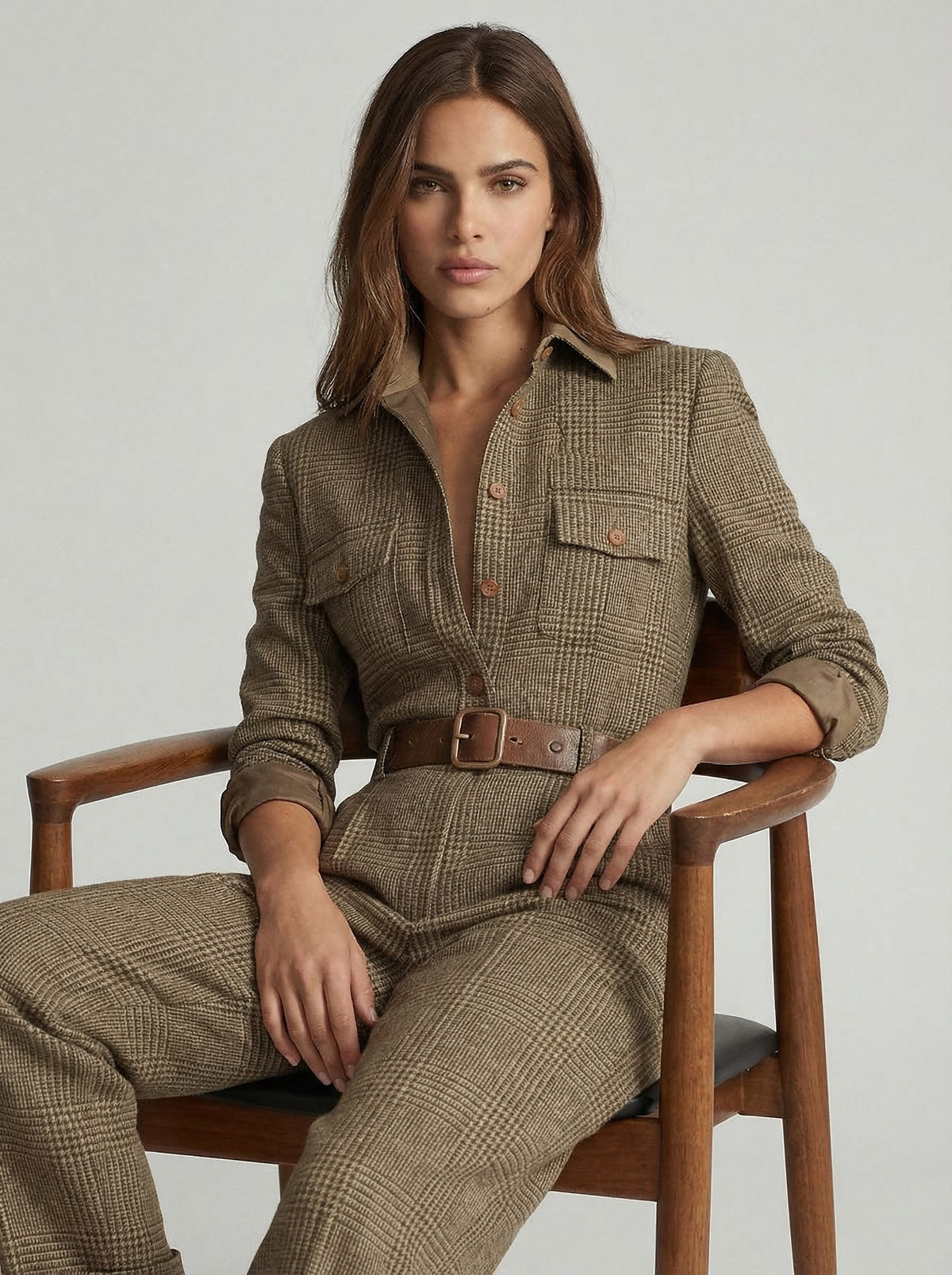 Celia | Checked Wide-Leg Jumpsuit for Women