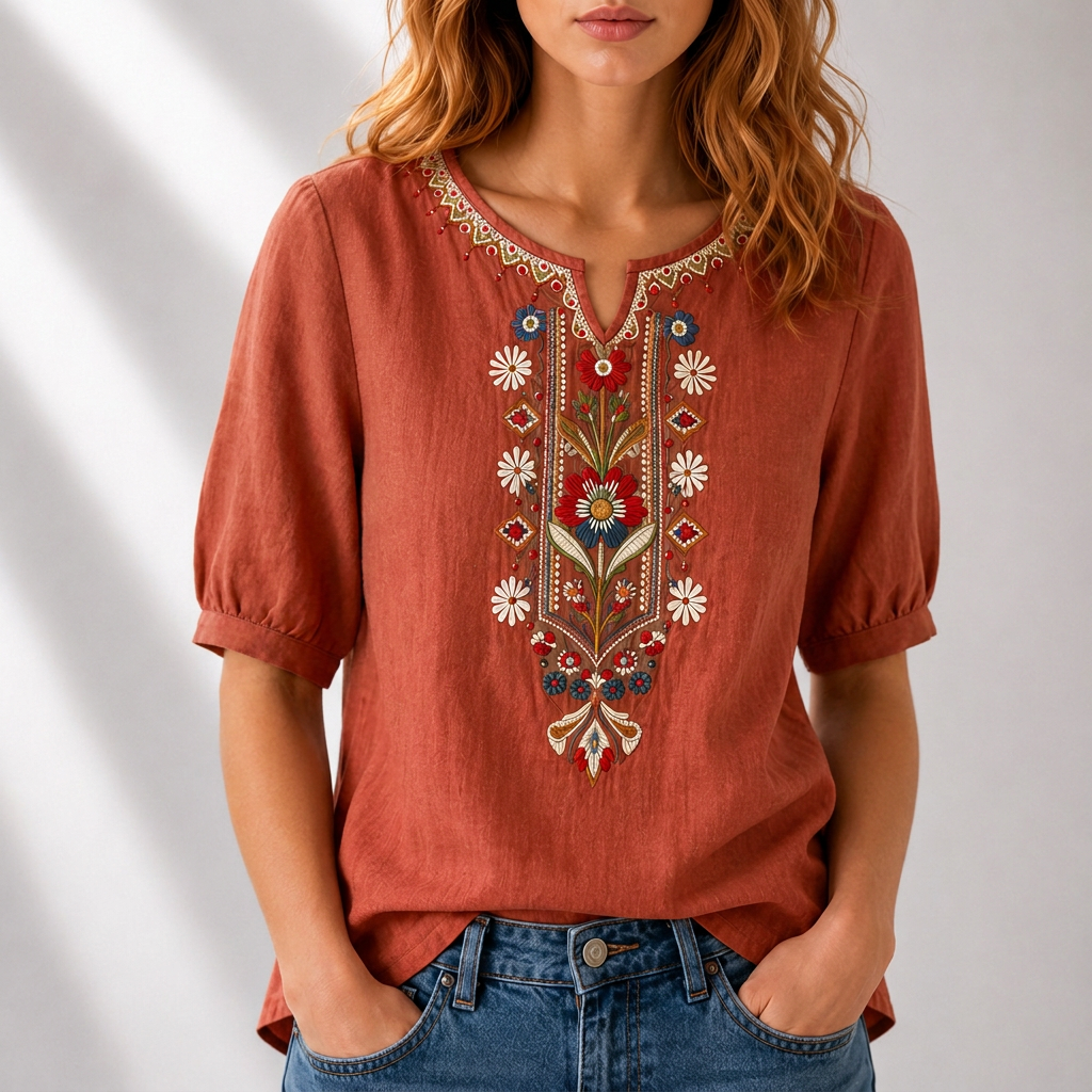 Loriette™ | Floral Embroidered Blouse