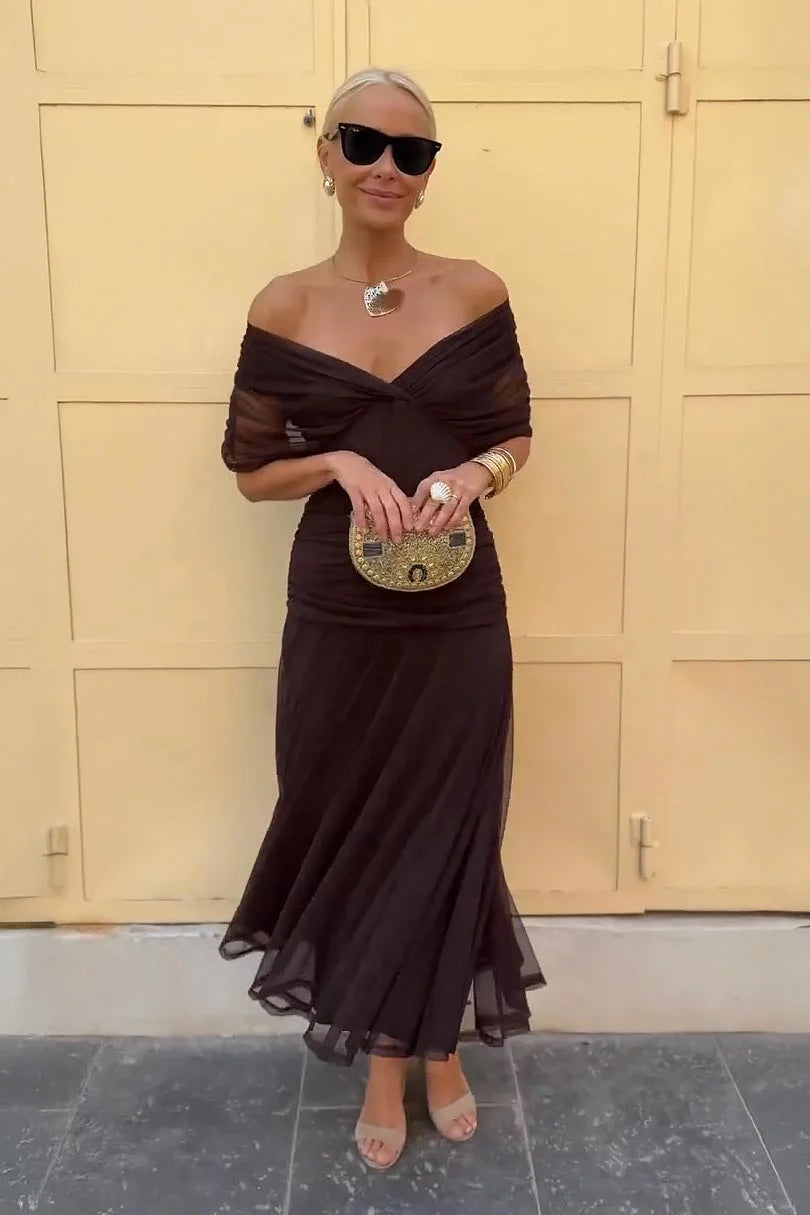 Nadia™ | Off Shoulder Maxi Dress