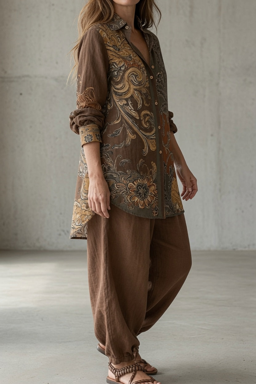 Avondra™ | Vintage Printed Two-Piece Set