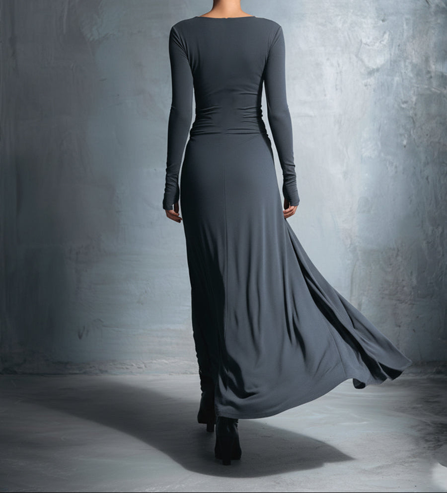 Mildred | Side-Knot Jersey Maxi Dress