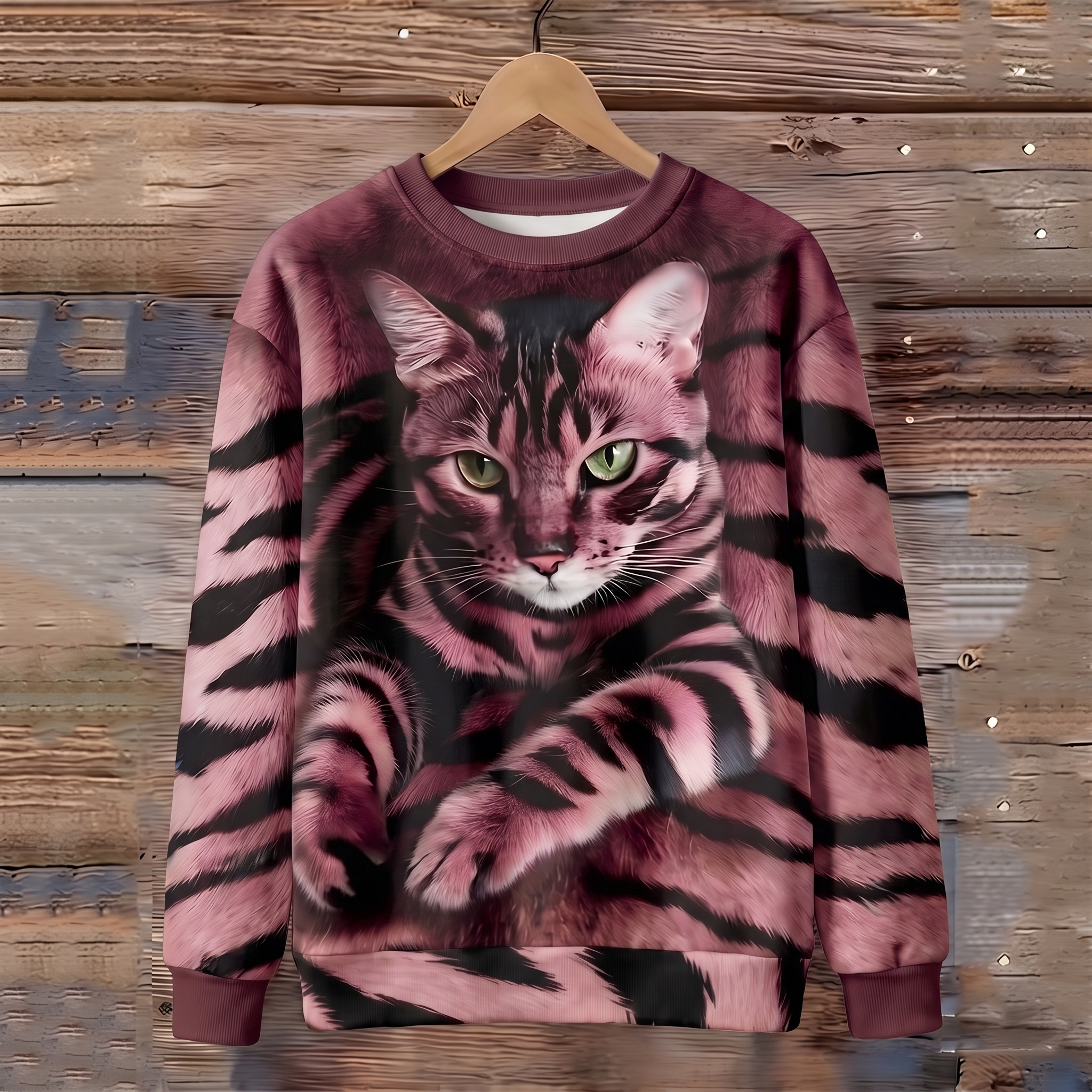Halvora™ | Bengal Cat Print Sweatshirt — Pink