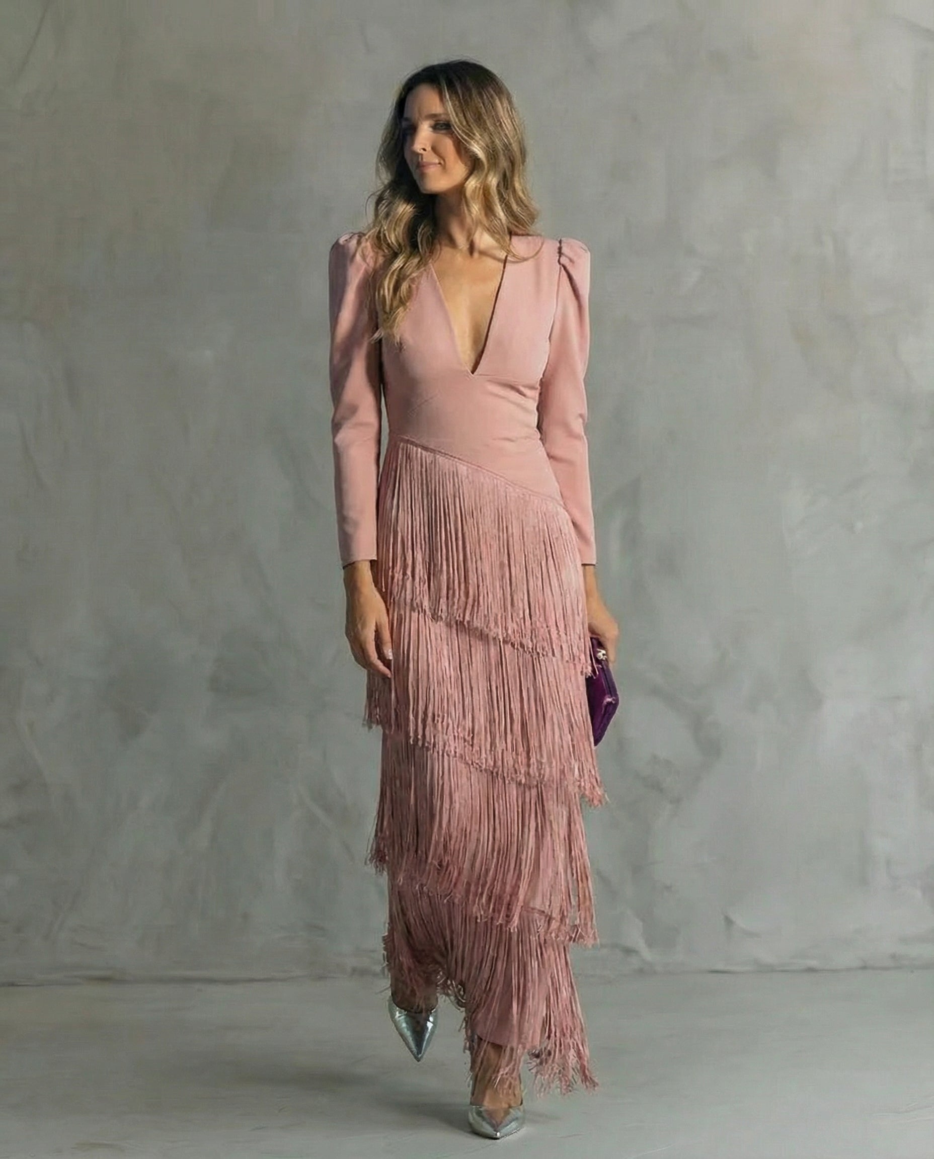 Isabeau™ | Tiered Fringe Maxi Dress