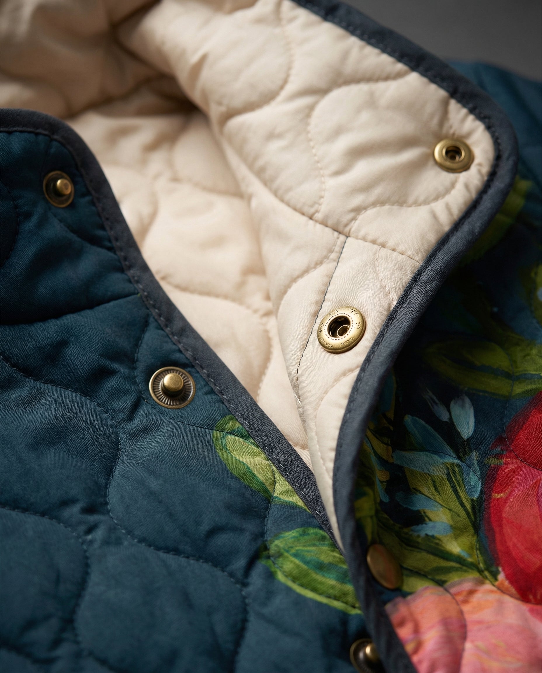 Kaleigh™ | Vintage Floral Print Quilted Jacket