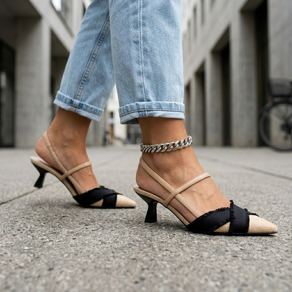 Gisela™ | Open Slingback Kitten Heels