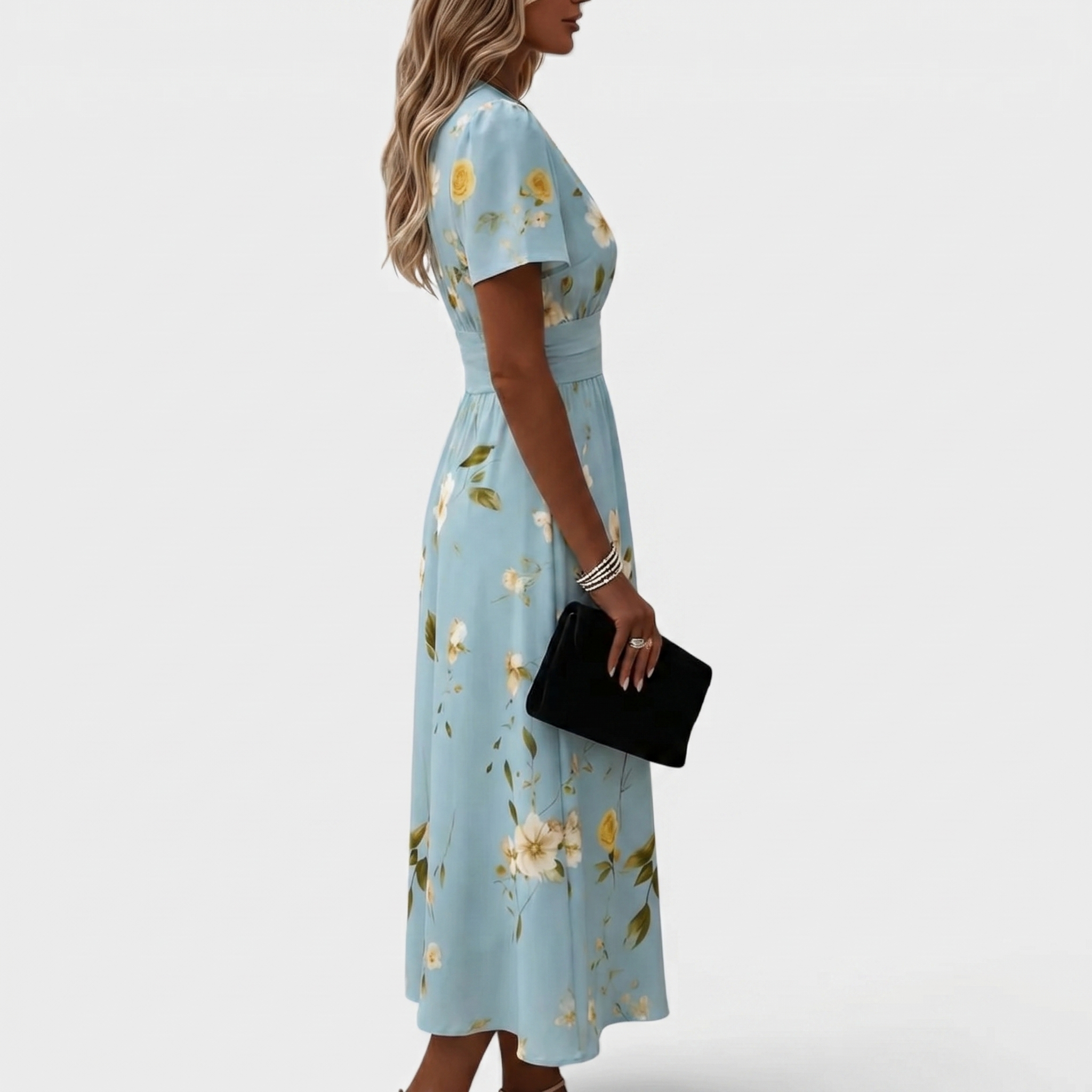 Dana™ | Floral V-Neck Midi Dress