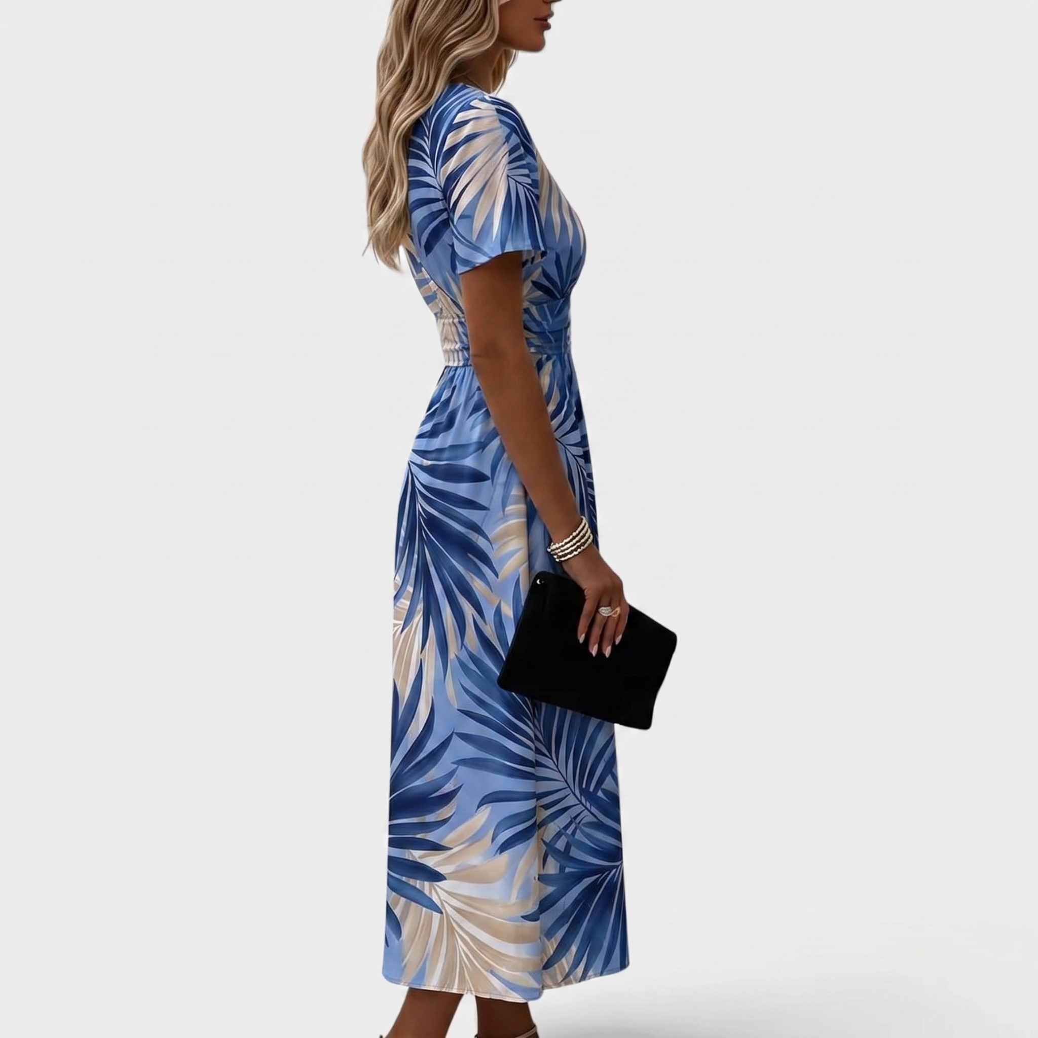 Dana™ | Floral V-Neck Midi Dress