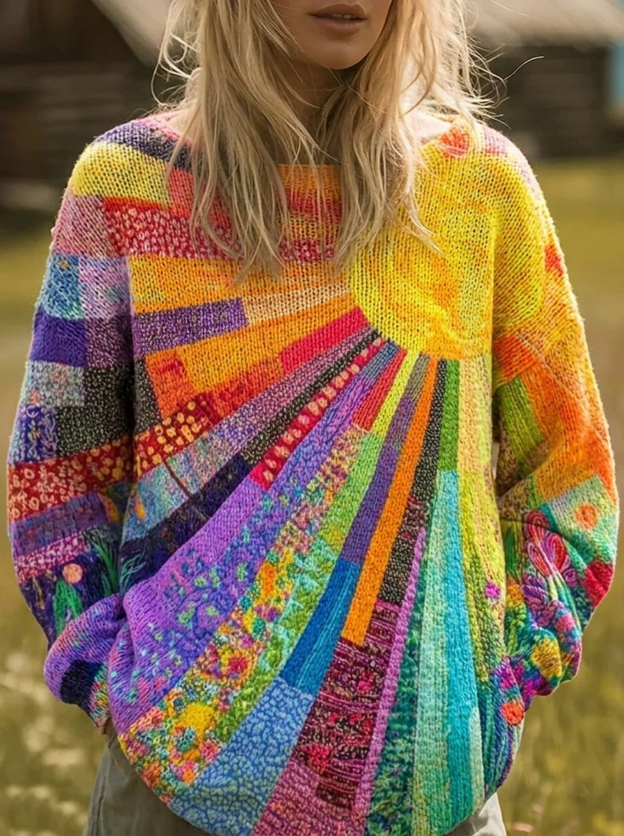 Gloriane™ | Sunburst Print Sweater